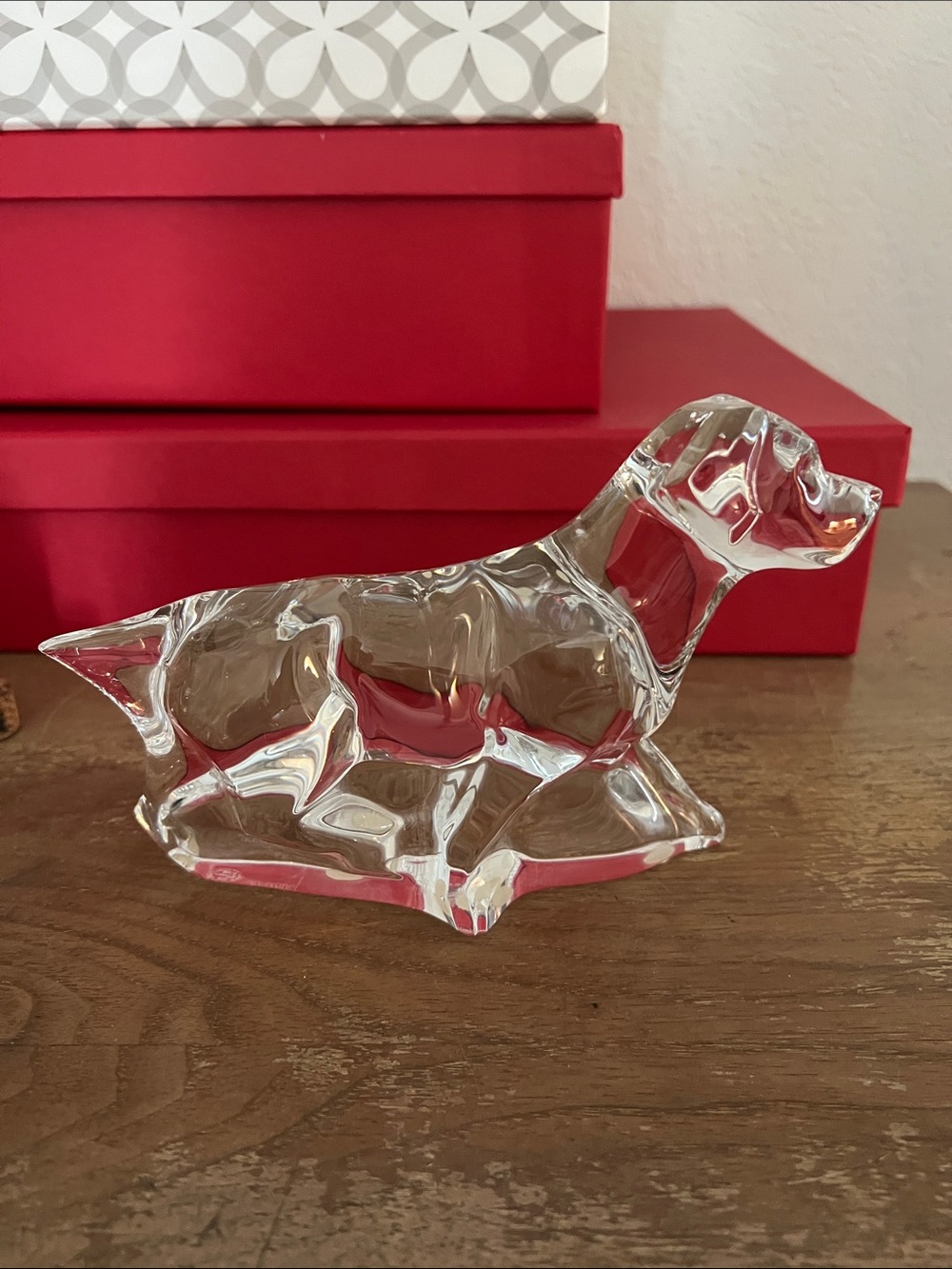 Baccarat Crystal bird dog, no chips or cracks